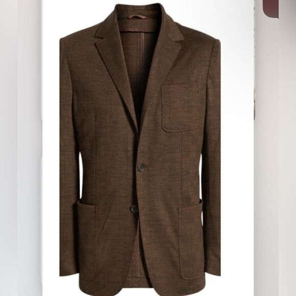 CANALI | NEW Dark Brown Double Button Knit Sport Coat Blazer Men’s Size 44R - Picture 1 of 11